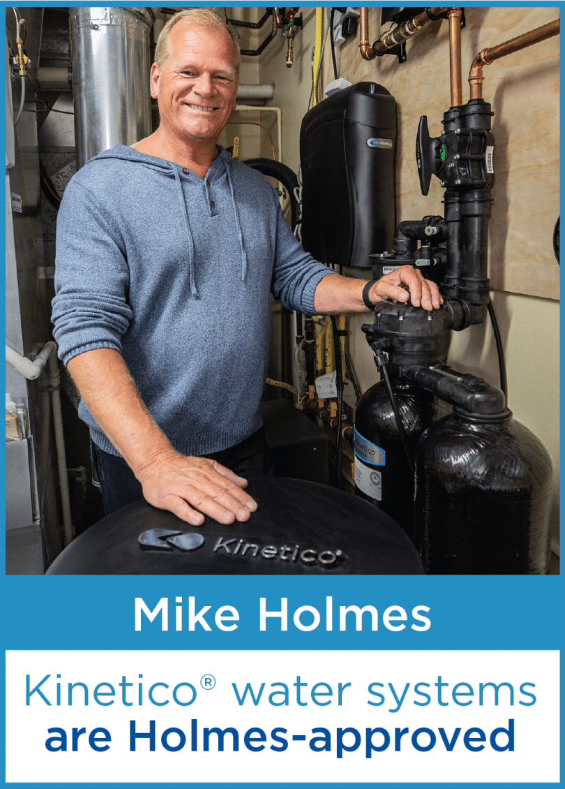 mike holmes with kinetico water softener and kinetico k5 drinking water station