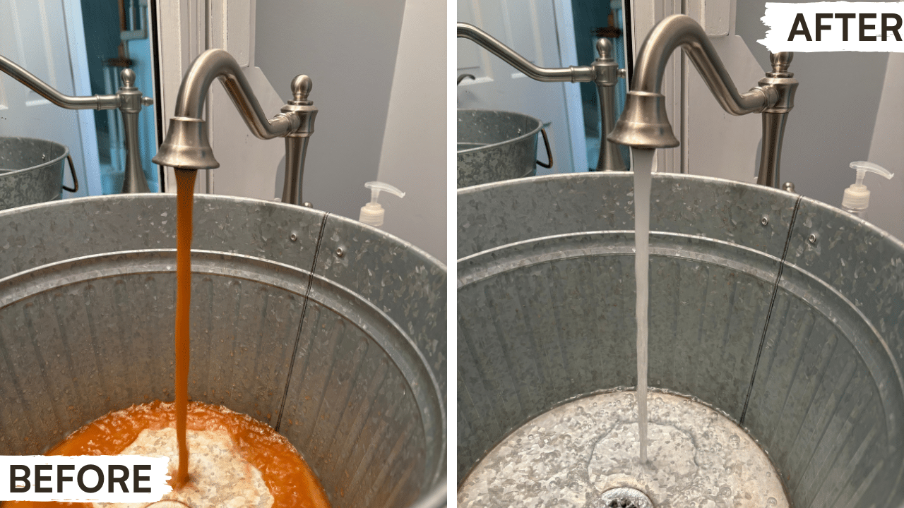 smelly water before and after